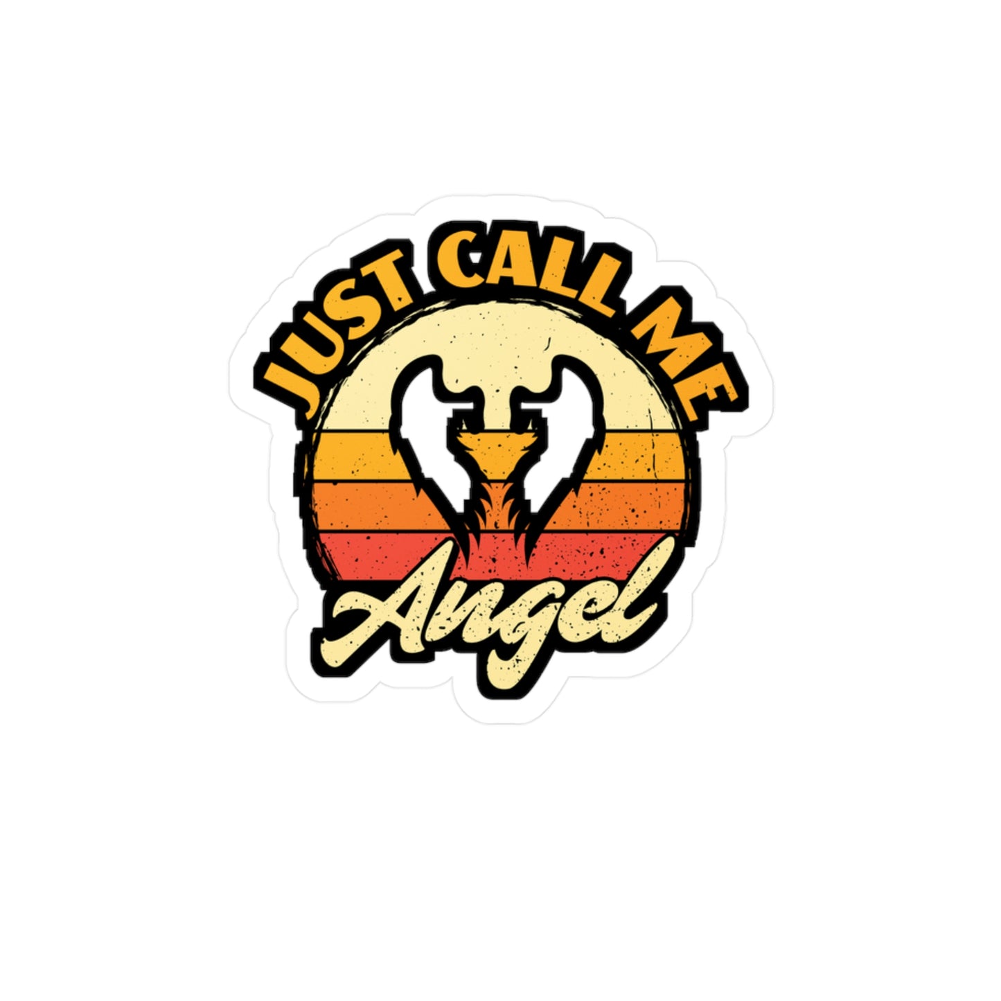 Just Call Me Angel - Angel Sticker for Car Window Laptop Sticker. Water Bottle Sticker, Vinyl Aesthetic Decal, Cute Sticker - Angel Gift
