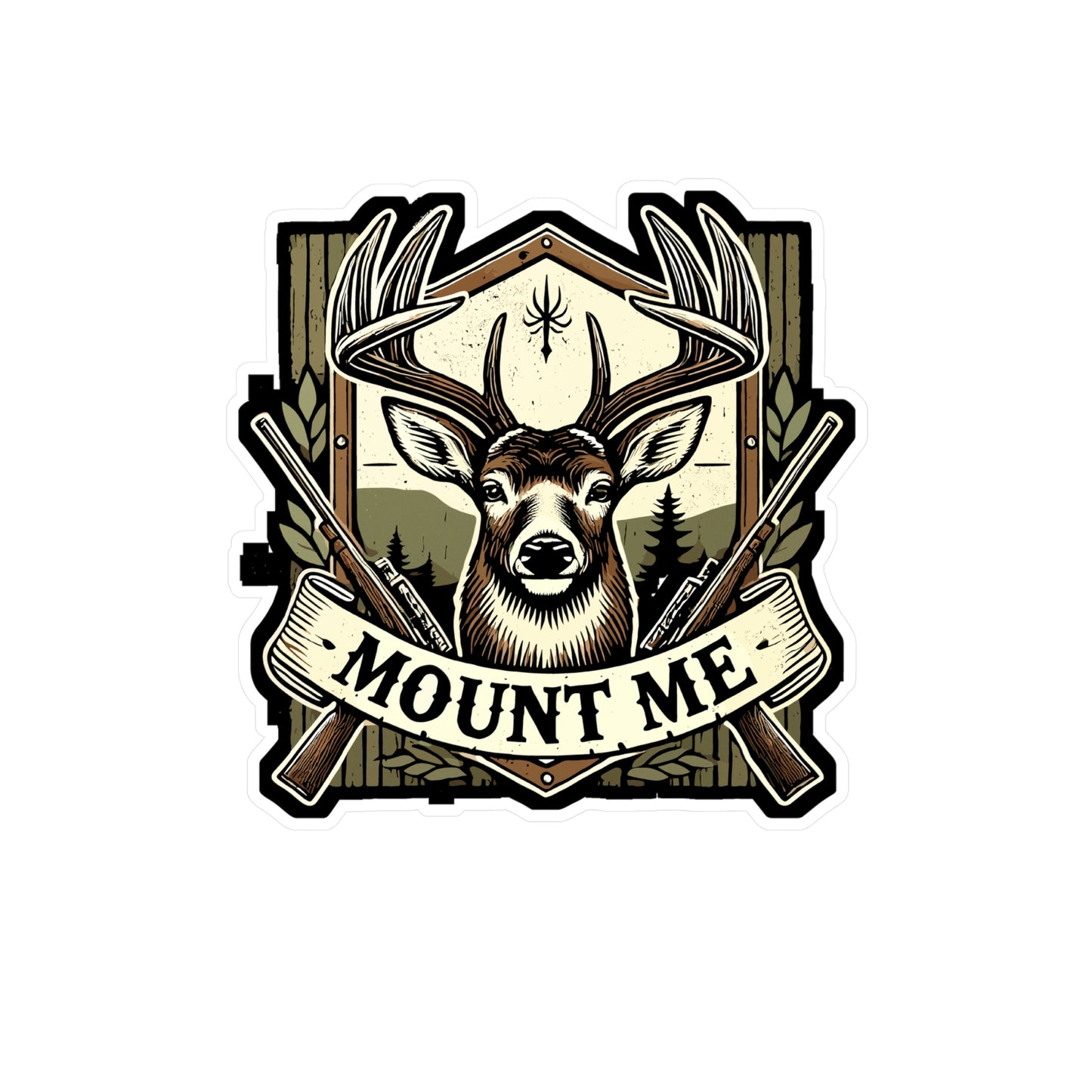 Mount Me - Hunting Sticker for Car Window Laptop Sticker. Water Bottle Sticker, Vinyl Deer Decal, Mount Sticker - Hunting Gift
