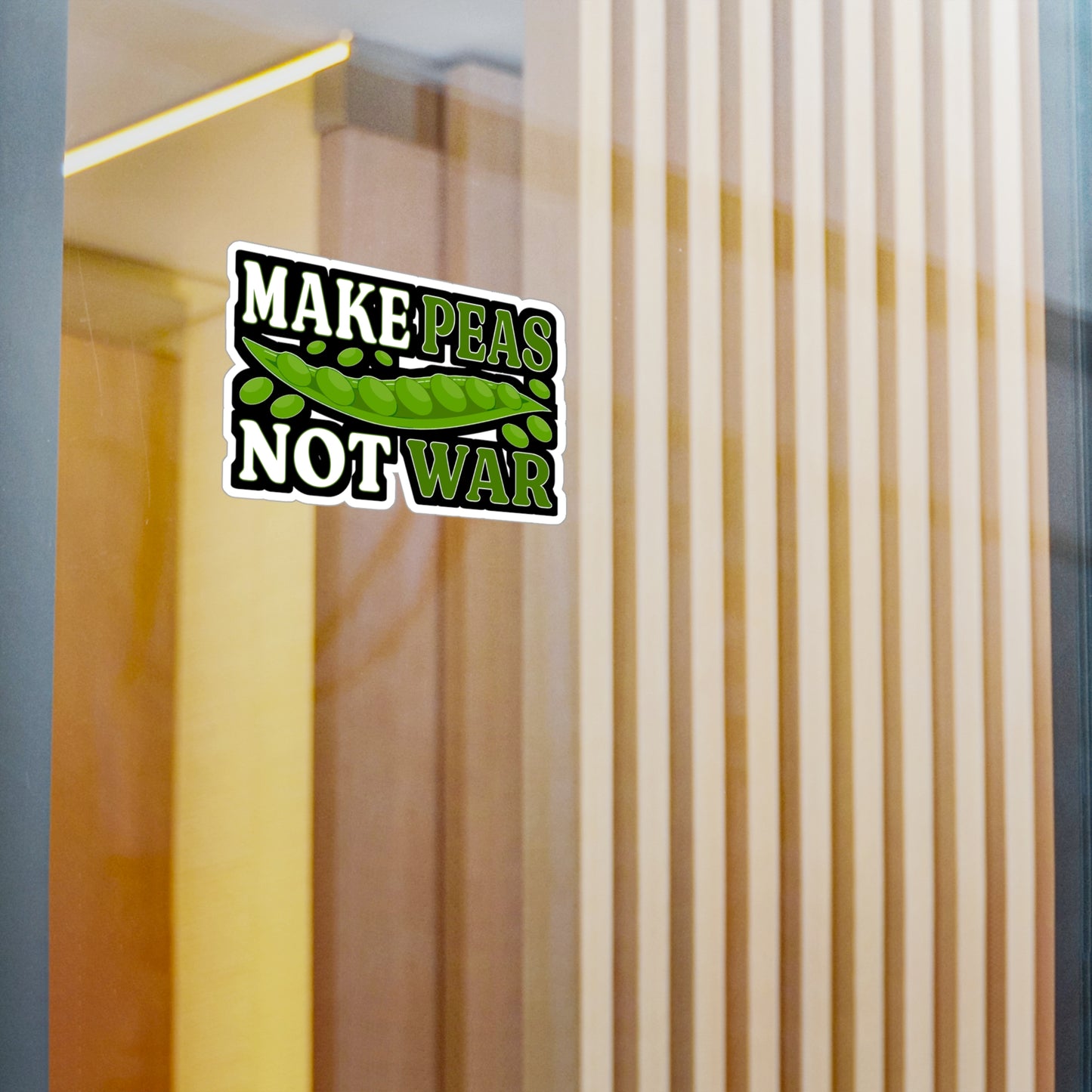 Make peas, not war - Plant-based Sticker for Laptop Sticker. Water Bottle Sticker, Vinyl Vegan Decal - Plant-based Gift