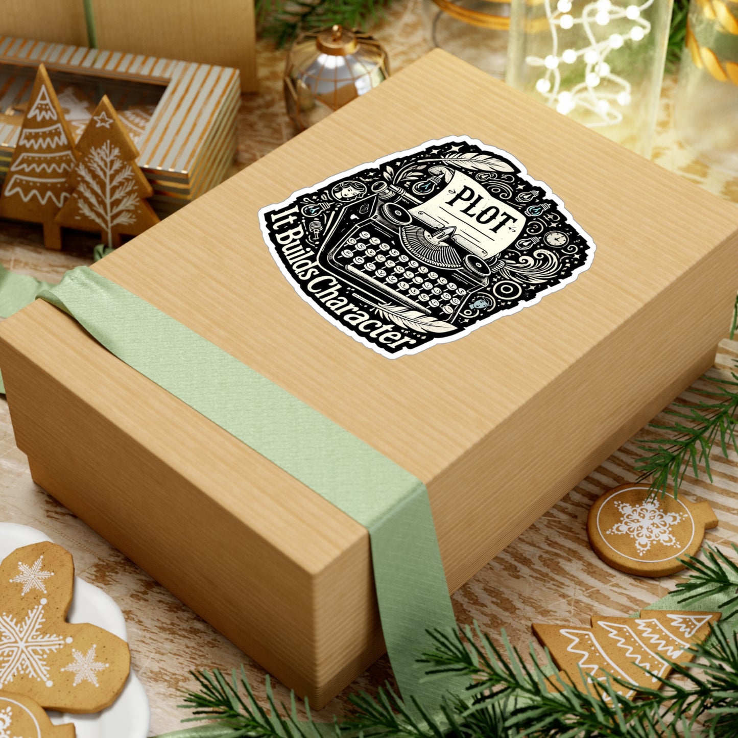 Plot It Builds Character - Writer Sticker for Laptop Sticker. Water Bottle Sticker, Vinyl Content writer Decal - Writer Gift