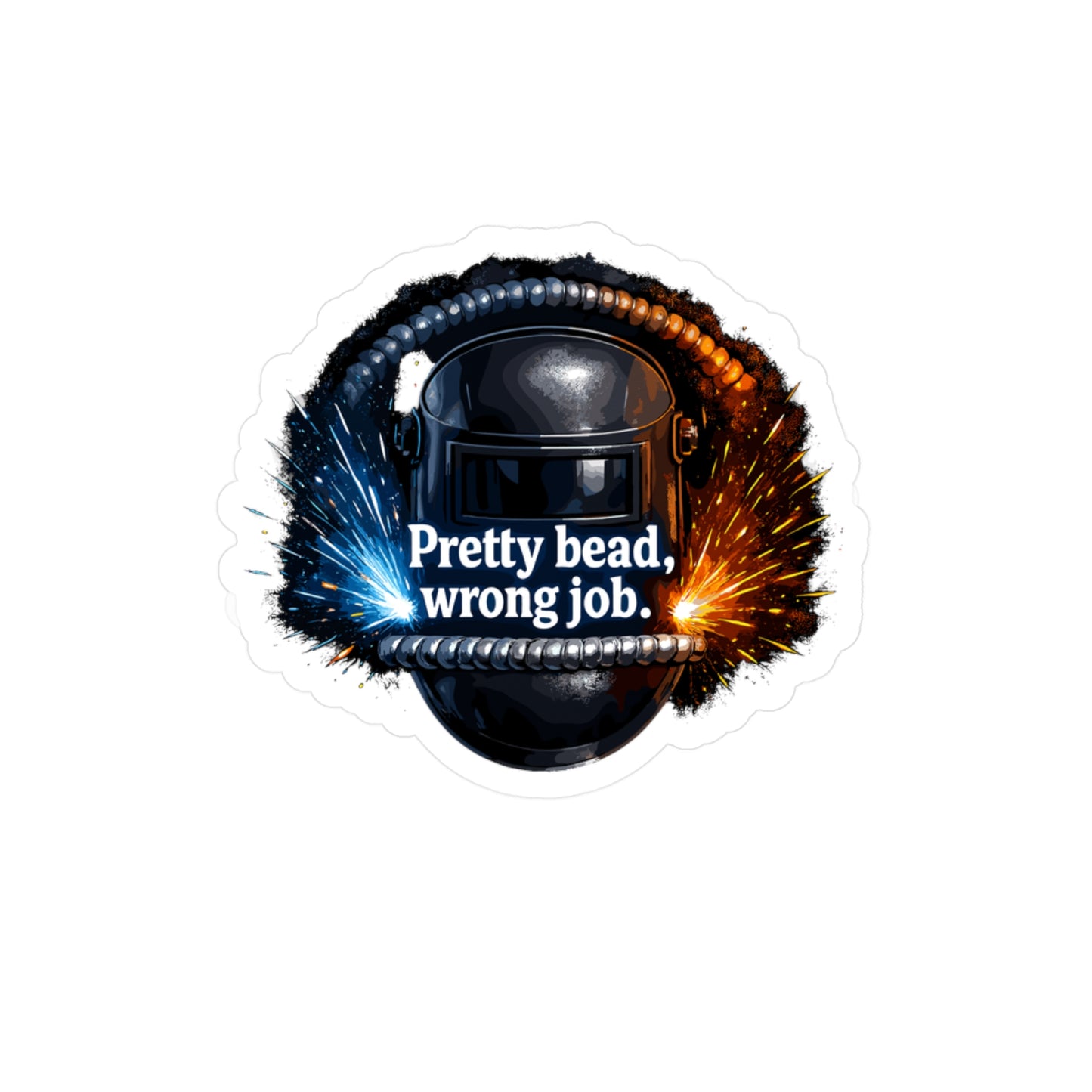 Welder Sticker “Pretty bead, wrong job.” Funny Arc Welding Vinyl Waterproof Sticker Decals for Laptop Water Bottle, Fabricator Gift