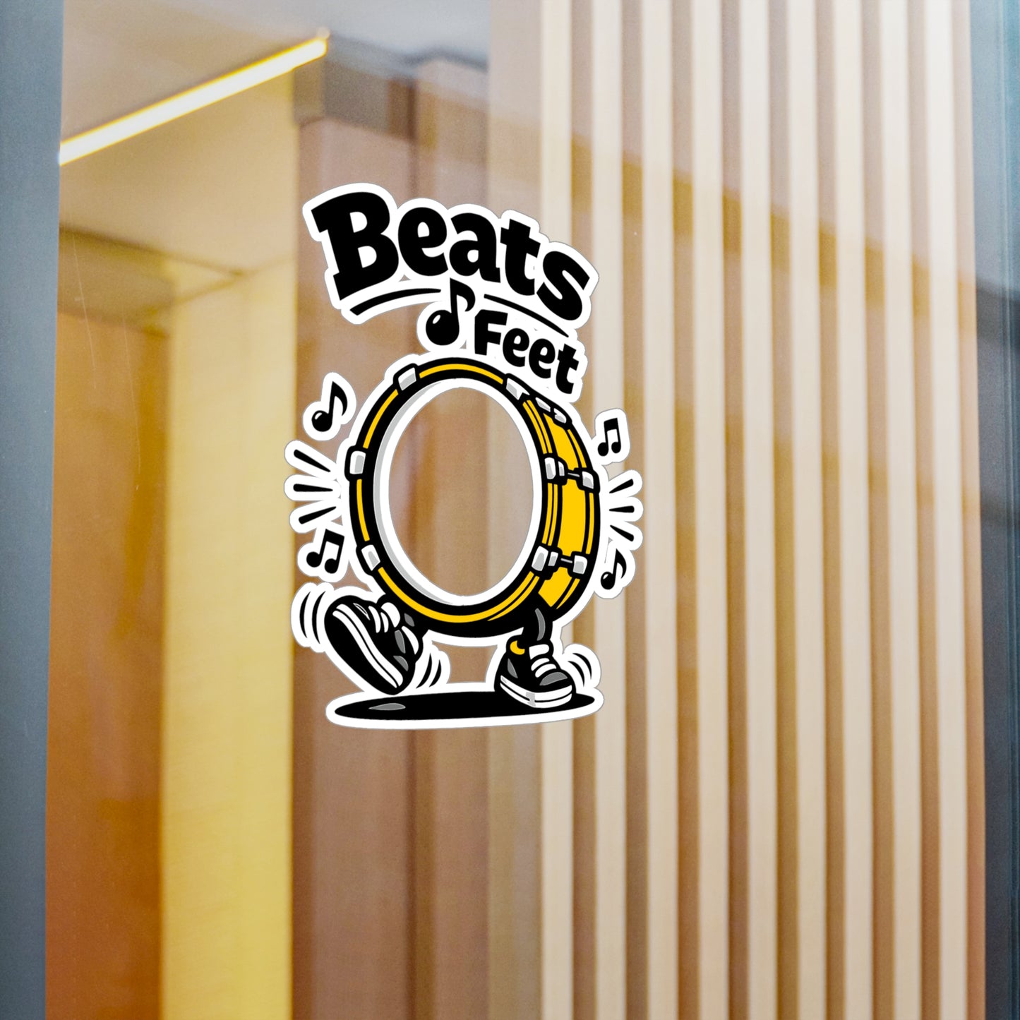 Marching Band Sticker "Beats & Feet" Waterproof Vinyl Sticker Decals for Laptop Water Bottle, Drummer Band Director Mellophone Gift
