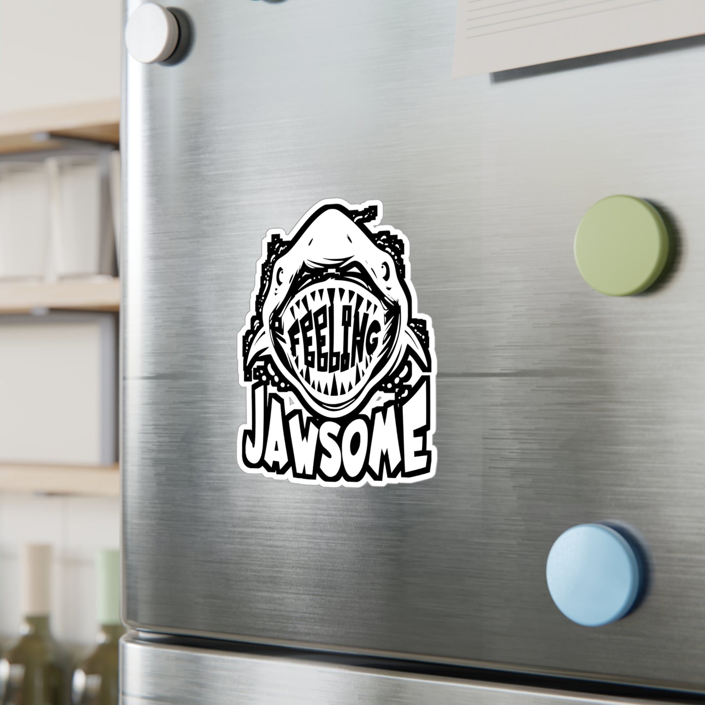 Feeling Jawesome - Sharks Sticker for Car Window Laptop Sticker. Water Bottle Sticker, Vinyl Marine Decal, Jaws Sticker - Sharks Gift