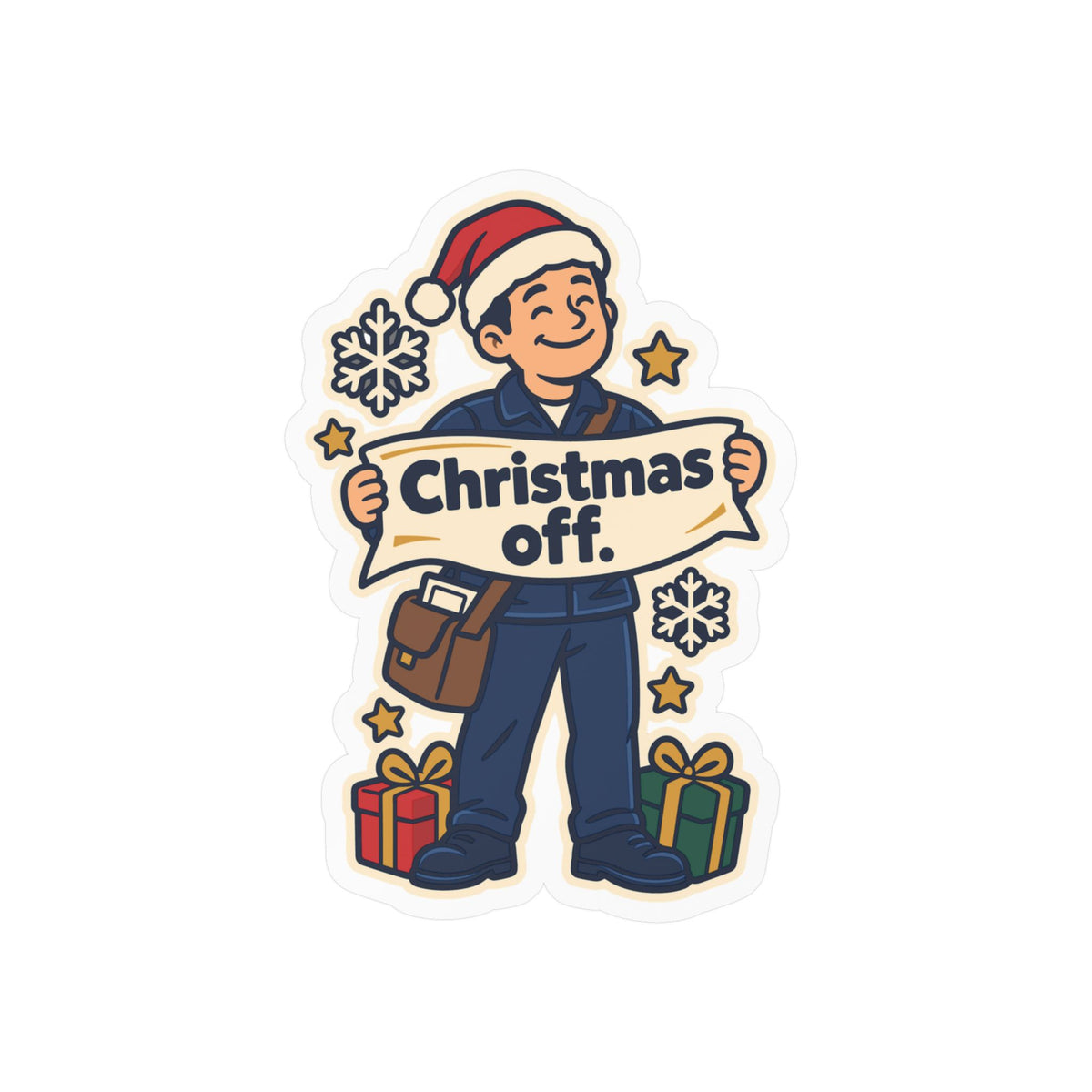 Postal Worker Sticker, Christmas Off Mailbox Decals for Laptop and Water Bottle, Waterproof Vinyl Rural Carrier Gift