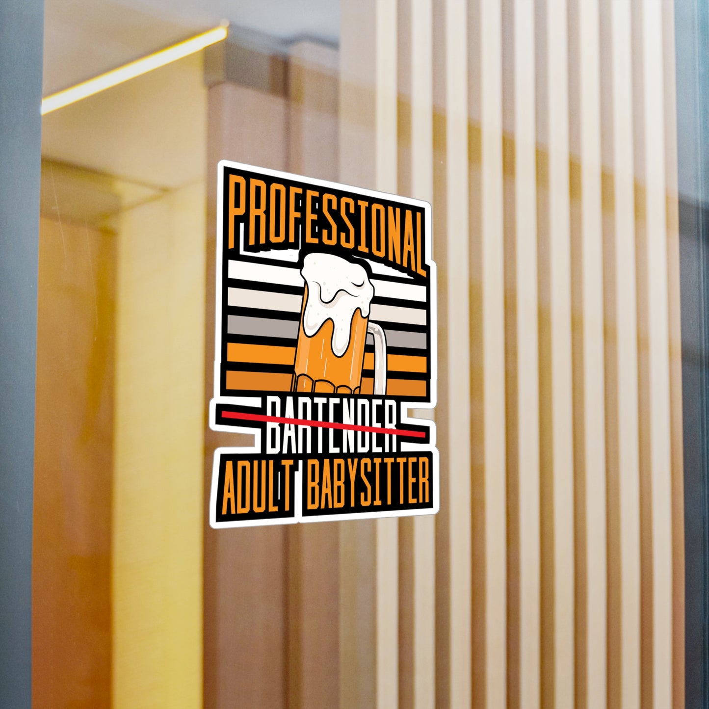 Professional Bartender Adult Babysitter - Bartender Sticker for Laptop Sticker. Water Bottle Sticker, Vinyl Tip Decal - Bartender Gift