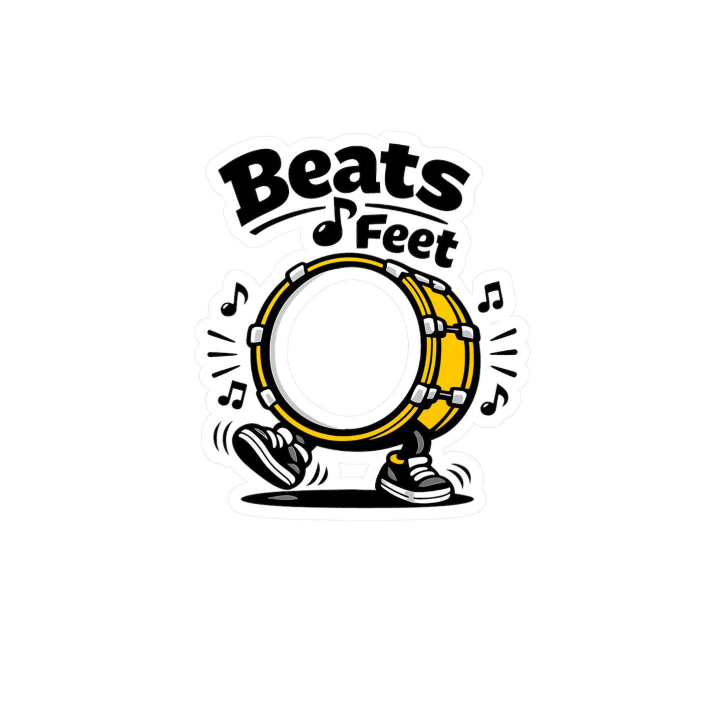 Marching Band Sticker "Beats & Feet" Waterproof Vinyl Sticker Decals for Laptop Water Bottle, Drummer Band Director Mellophone Gift