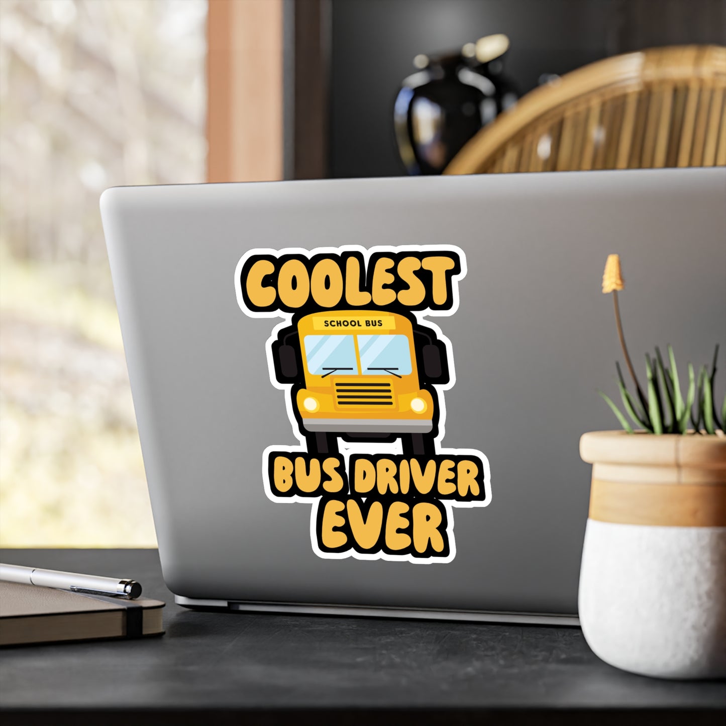 Coolest Bus Driver Ever - School Sticker for Wall, Laptop, Window, Truck, Car School Gift Vinyl Teacher Decal Sticker