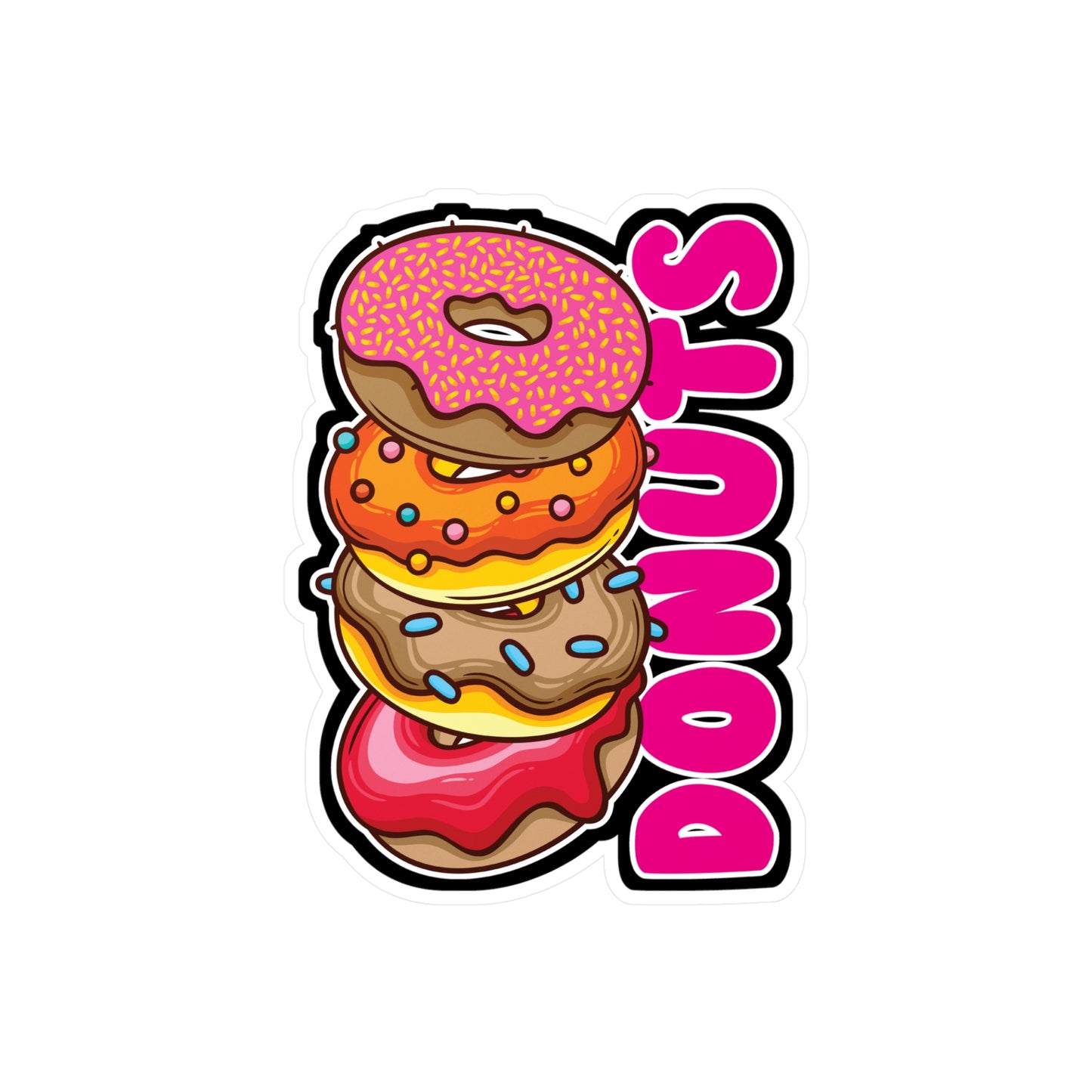 Donuts - Donut Sticker for Car Window Laptop Sticker. Water Bottle Sticker, Vinyl Food Decal, Donuts Sticker - Donut Gift