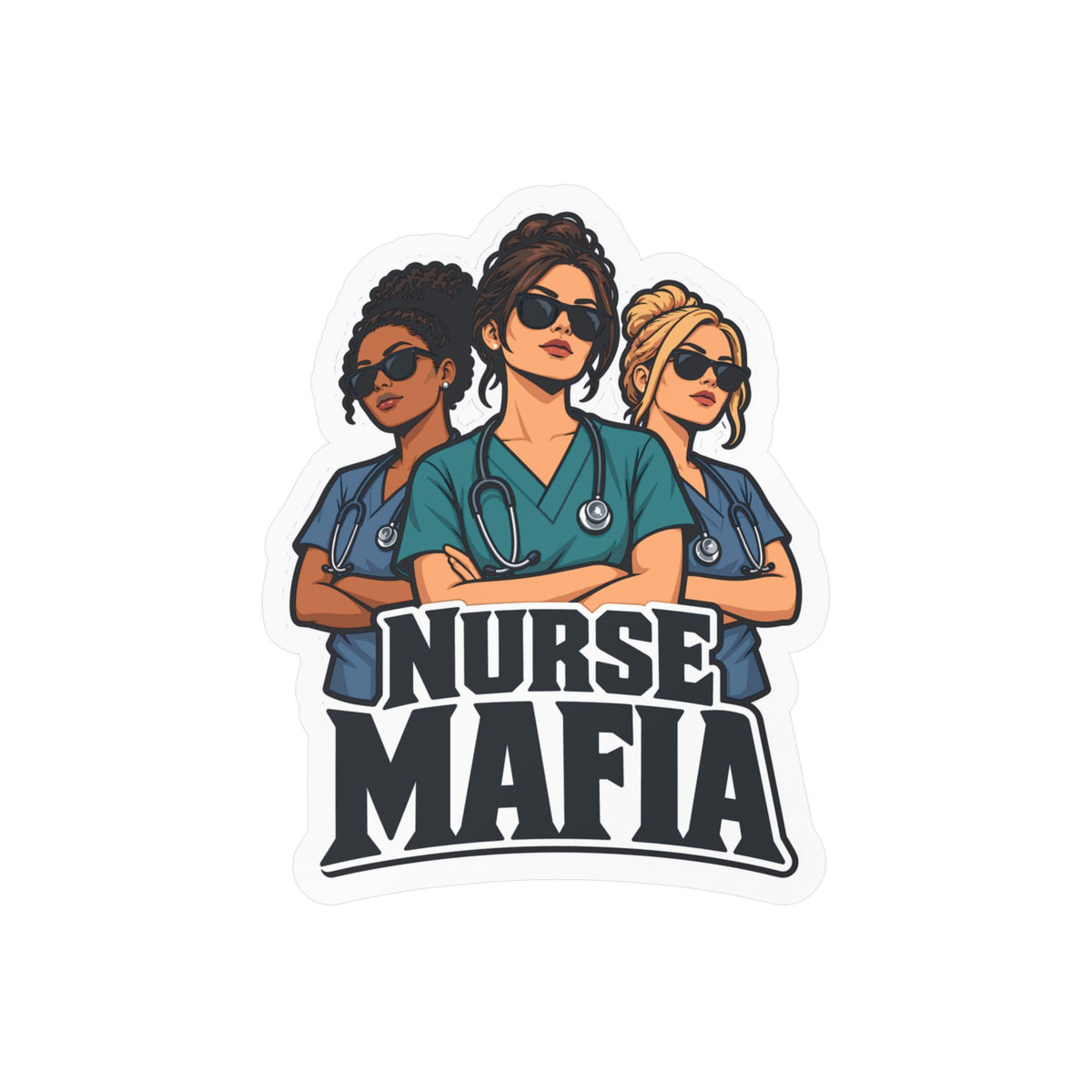 Nurse Sticker, Nurse Mafia Vinyl Decals for Laptop and Water Bottle, Waterproof Gift for Nursing Student Graduation