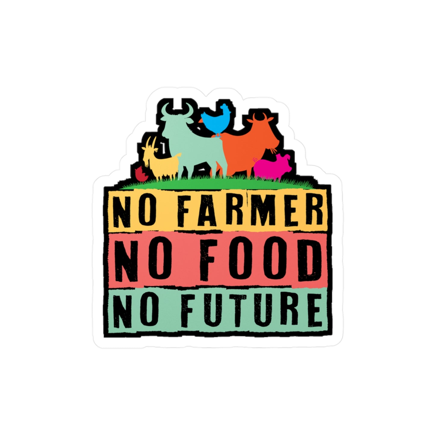 Nor Farmer No Food - Farmer Sticker for Car Window Laptop Sticker. Water Bottle Sticker, Vinyl Farm Decal, Farming Sticker - Farmer Gift