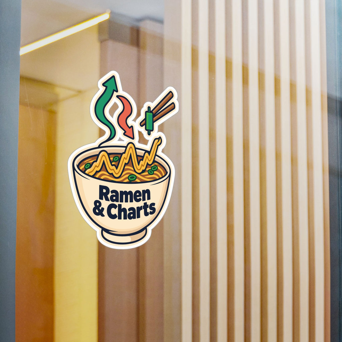 Day Trading Sticker - Ramen & Charts Design for the Stock Market and Forex Trader - Laptop and Water Bottle Decals