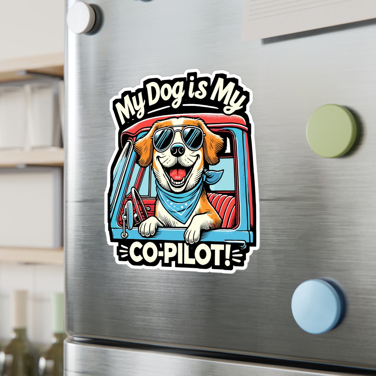 My Dog is My Co-Pilot - Dog Sticker for Laptop Sticker. Water Bottle Sticker, Vinyl Co-pilot Decal - Dog Gift