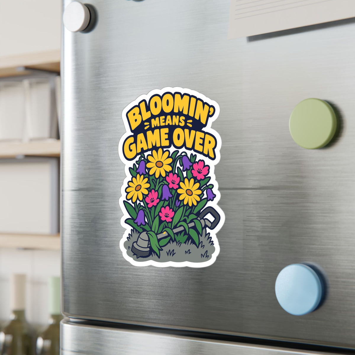 Plants Sticker - Bloomin Means Game Over, Dandelion decals for Nature Lovers and Friendship Gifts, Laptop & Water Bottle