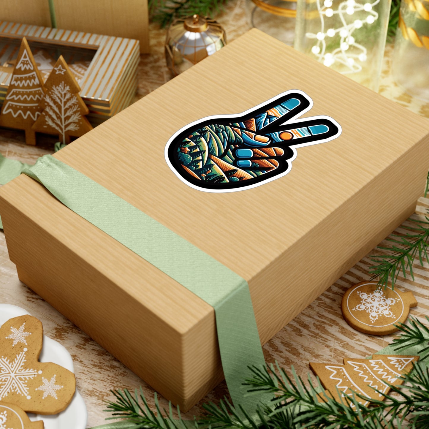 Peace Outdoor Forest Camping - Camping Sticker for Laptop Sticker. Water Bottle Sticker, Vinyl Adventure Decal - Camping Gift