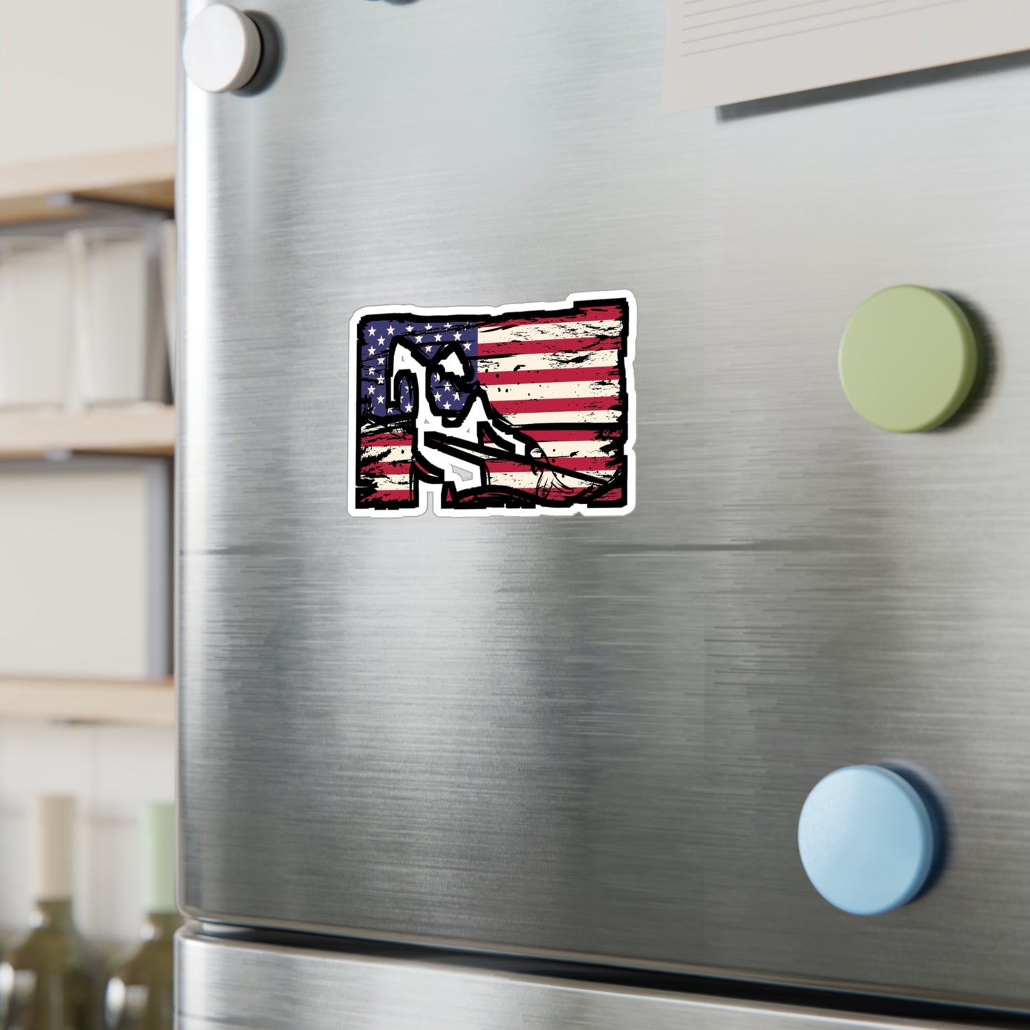 American Flag with Billiard Player - Billiards Sticker for Laptop Sticker. Water Bottle Sticker, Vinyl Pool Decal - Billiards Gift