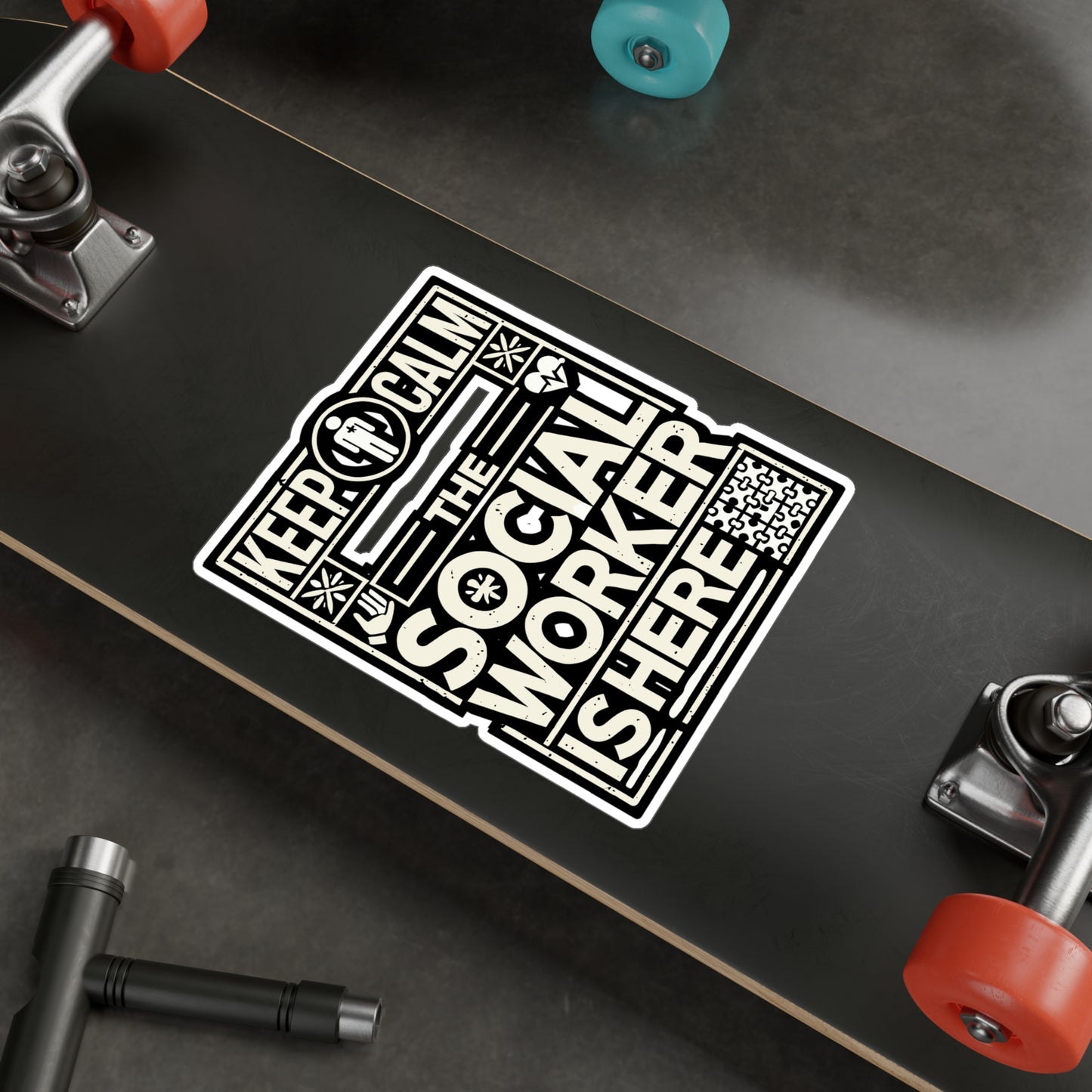 Keep Calm The Social Worker Is Here - Social worker Sticker for Laptop Sticker. Water Bottle Sticker, Vinyl Support care Decal - Social worker Gift