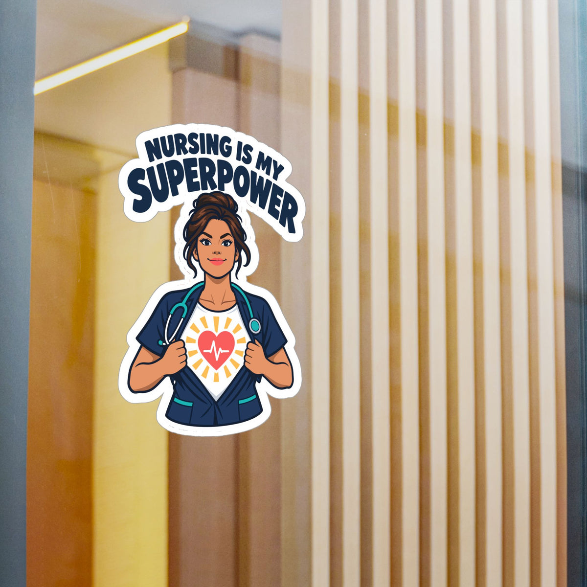 Nurse Sticker – Nursing Is My Superpower Decals for Laptop, Water Bottle, Waterproof Vinyl Gift for Nursing Student