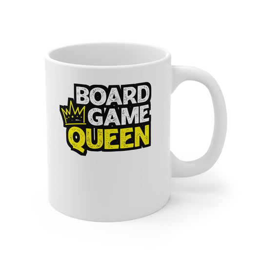 Board Game Queen - Boardgames Mug for Coffee 11oz. Boardgames Cup, White ceramic, Dice Mug, Tabletop Tea Cup - Boardgames Gift