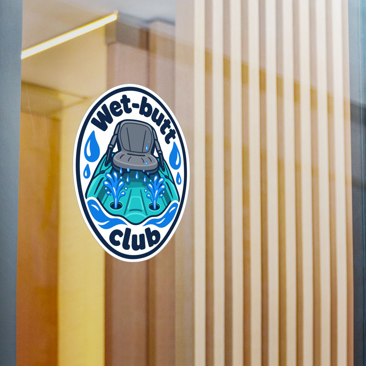Kayak Sticker - Wet-Butt Club Decals for the Kayaker Who Loves Kayaking and Rowing, for Laptop or Water Bottle