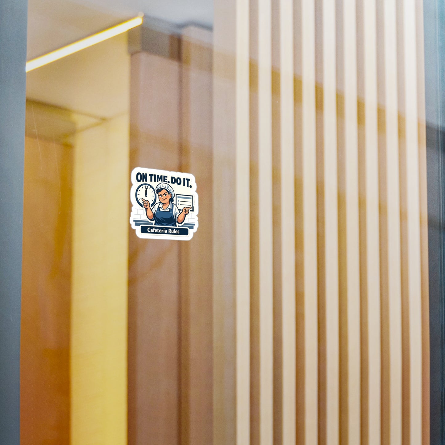 Lunch Lady Sticker On Time. Do It. Funny School Canteen Staff Waterproof Vinyl sticker Decals for Laptop, Water Bottle
