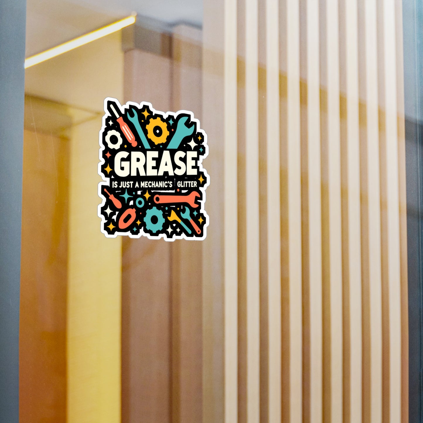 Grease is just a mechanic's glitter - Auto-mechanic Sticker for Laptop Sticker. Water Bottle Sticker, Vinyl Mechanic Decal - Auto-mechanic Gift