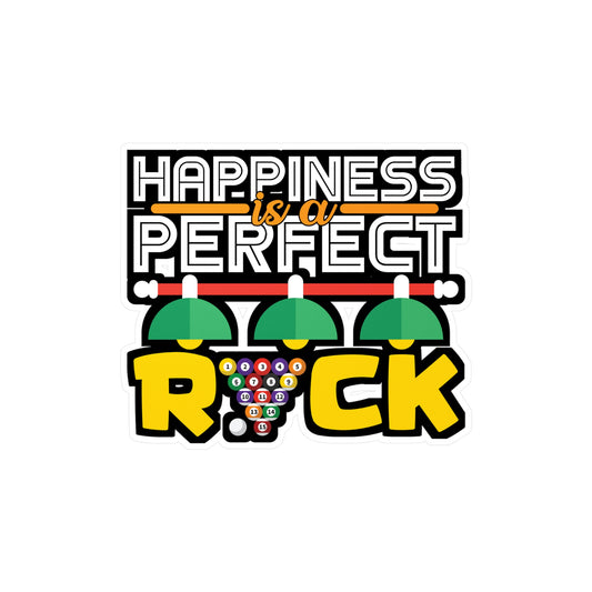 Happiness is a Perfect Rick - Billiards Sticker for Laptop Sticker. Water Bottle Sticker, Vinyl Pool Decal - Billiards Gift