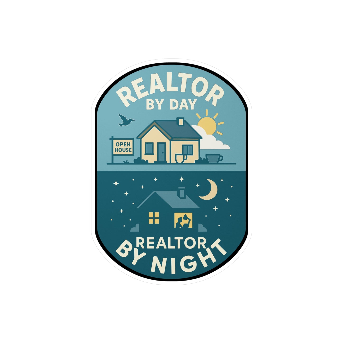 Realtor By Day Realtor By Night - Realtor Sticker for Laptop, Water Bottle, Real Estate Agent Gift, Office Décor, Funny Realtor Present