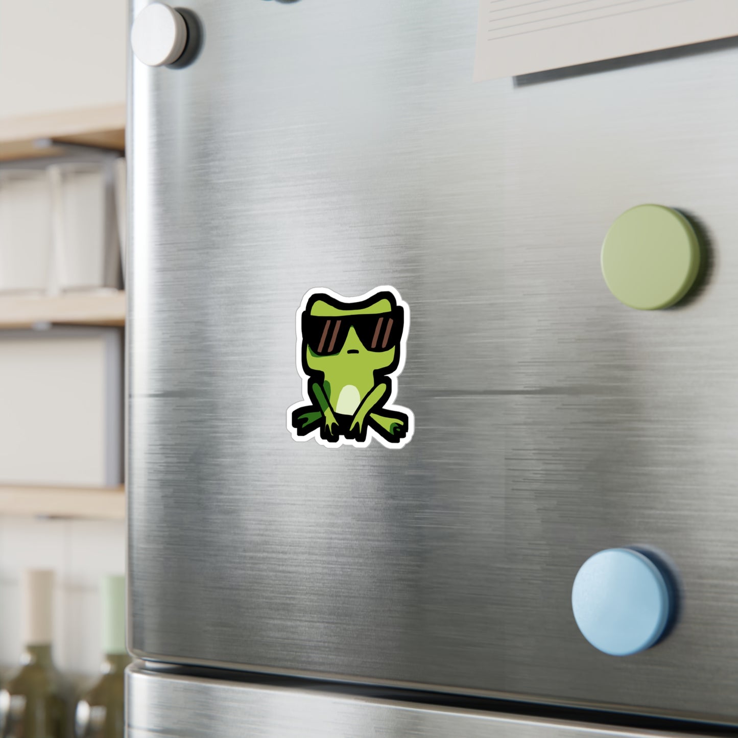 Frog with Sunglasses - Frog Sticker for Car Wall Window Laptop Sticker. Water Bottle Sticker, Vinyl Sunglasses Decal, Cool Sticker - Frog Gift