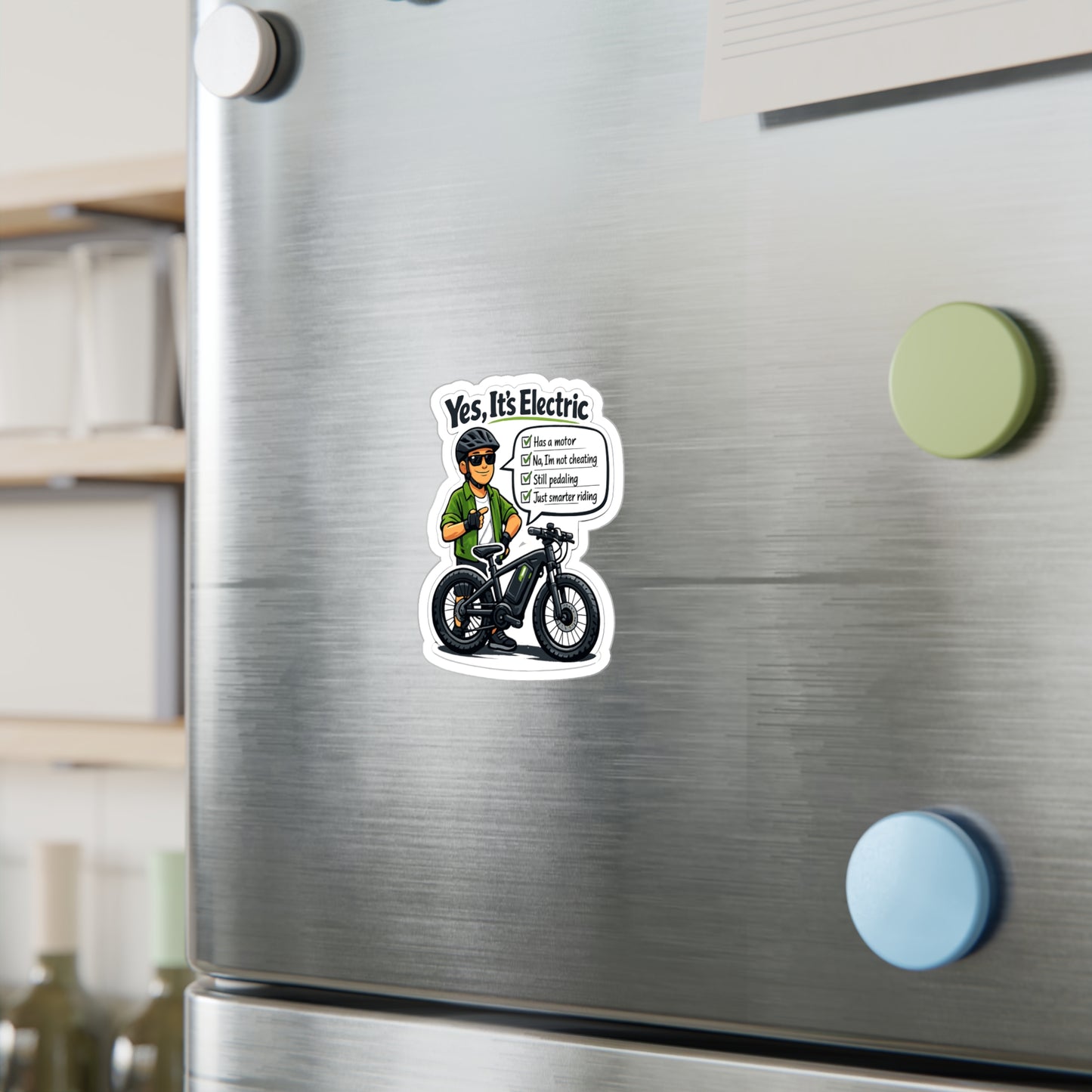 E-Bike Sticker Yes, It’s Electric - Waterproof Vinyl Decals for Electric Bike, Laptop, Water Bottle, eCycling e Cyclist