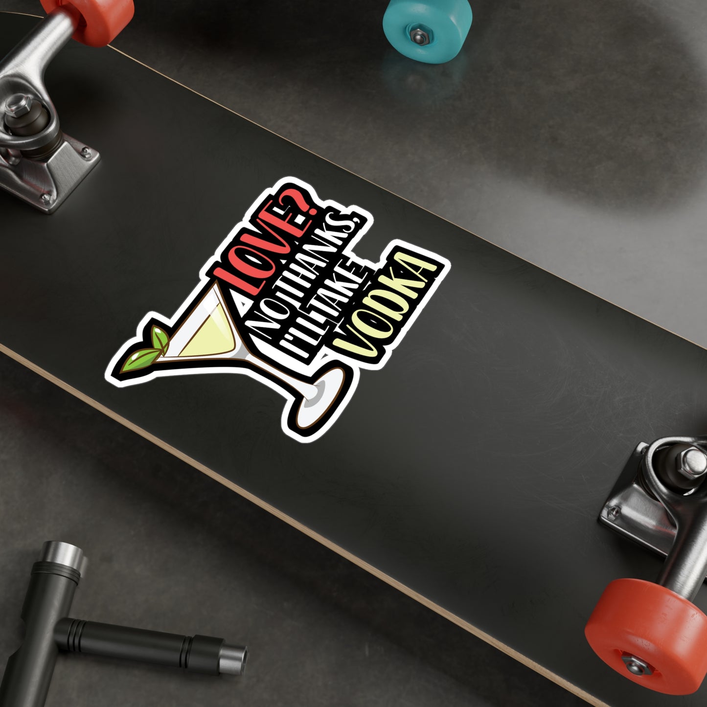 Love No Thanks I'll Take Vodka - Barkeeper Sticker for Wall, Laptop, Window, Truck, Car Barkeeper Gift Vinyl Bartender Decal Sticker