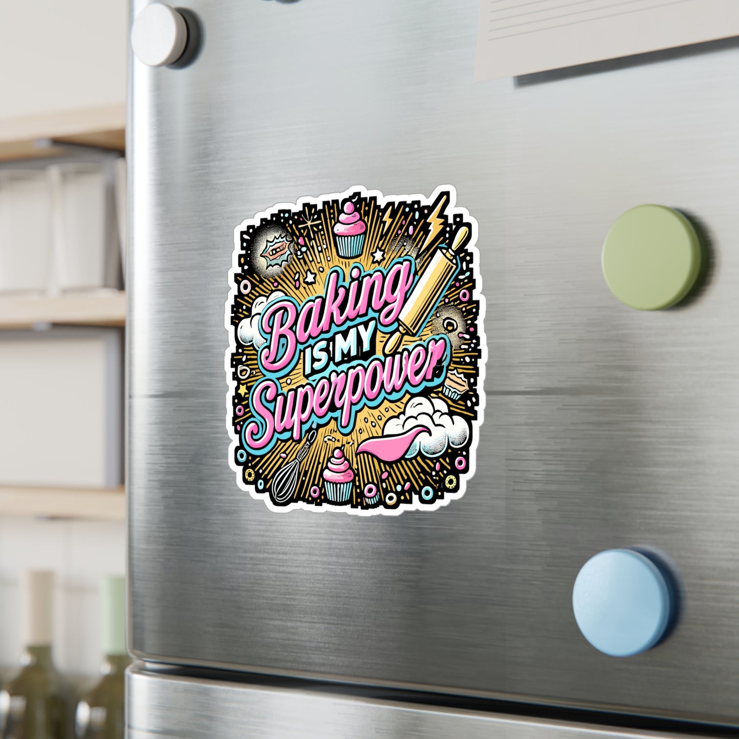 Baking Is My Superpower - Baking Sticker for Laptop Sticker. Water Bottle Sticker, Vinyl Baker Decal - Baking Gift