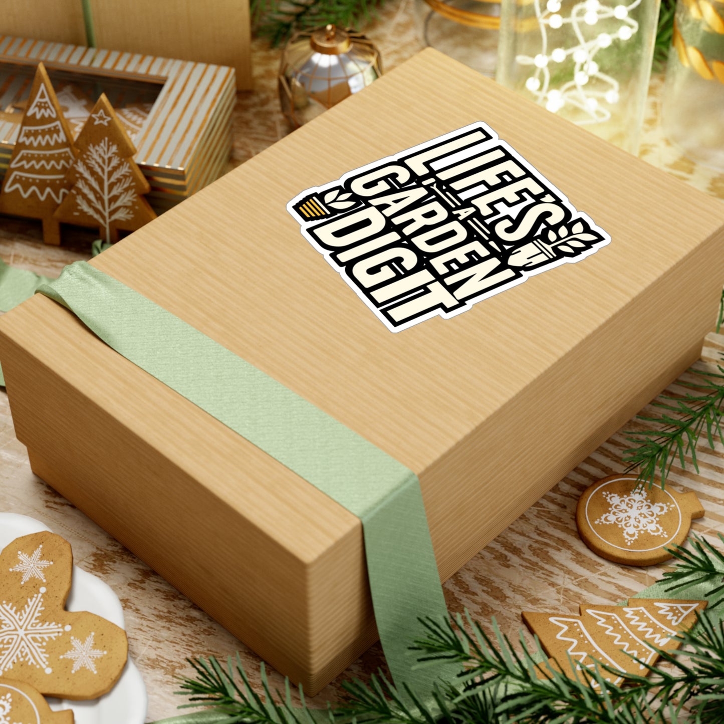 Life's a garden, dig it - Gardening Sticker for Laptop Sticker. Water Bottle Sticker, Vinyl Greenhouse Decal - Gardening Gift