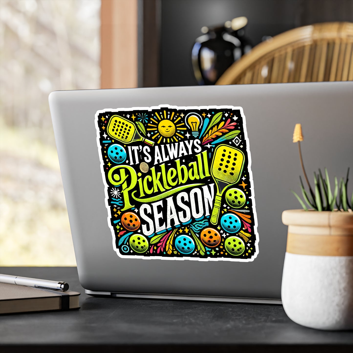 It's Always Pickleball Season - Pickleball Sticker for Laptop Sticker. Water Bottle Sticker, Vinyl Dink Decal - Pickleball Gift