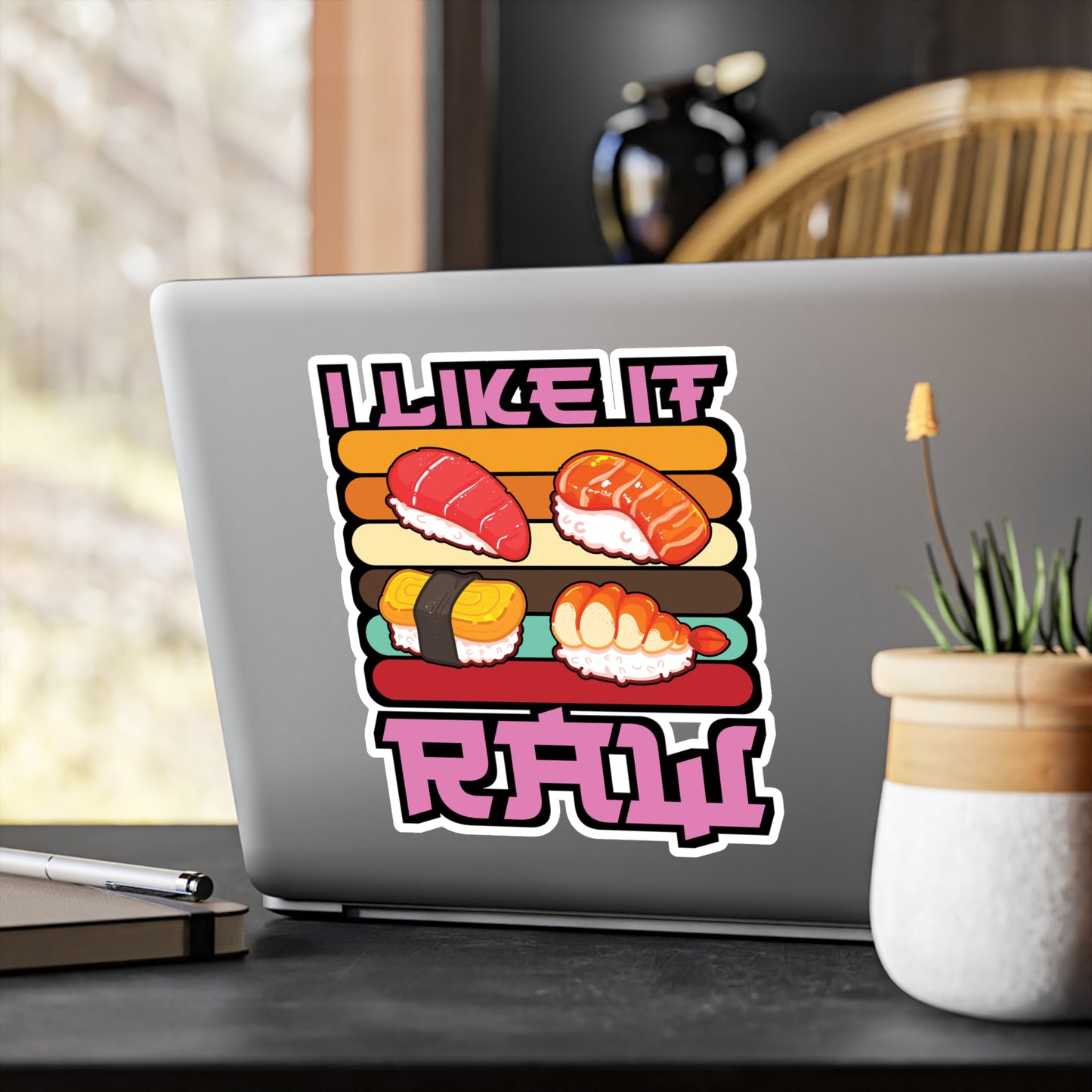 I Like It Raw - Japan Sticker for Car Window Laptop Sticker. Water Bottle Sticker, Vinyl Japanese Decal, Gift idea Sticker - Japan Gift