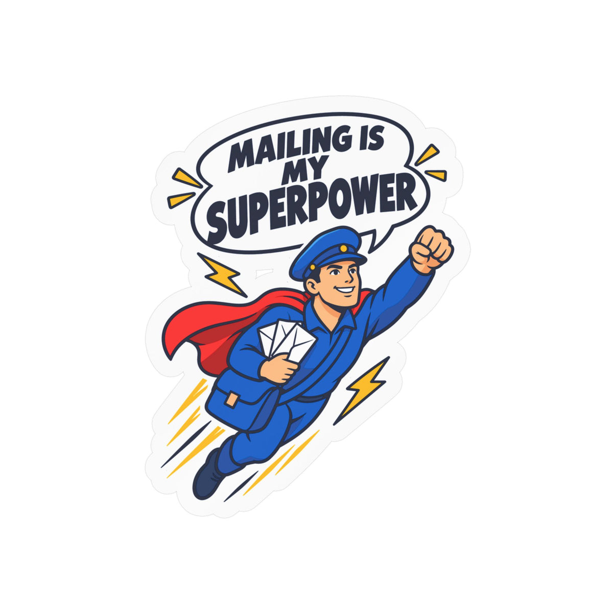 Postal Worker Sticker, "Mailing is My Superpower" Decals for Laptop, Water Bottle, Waterproof Vinyl Gift