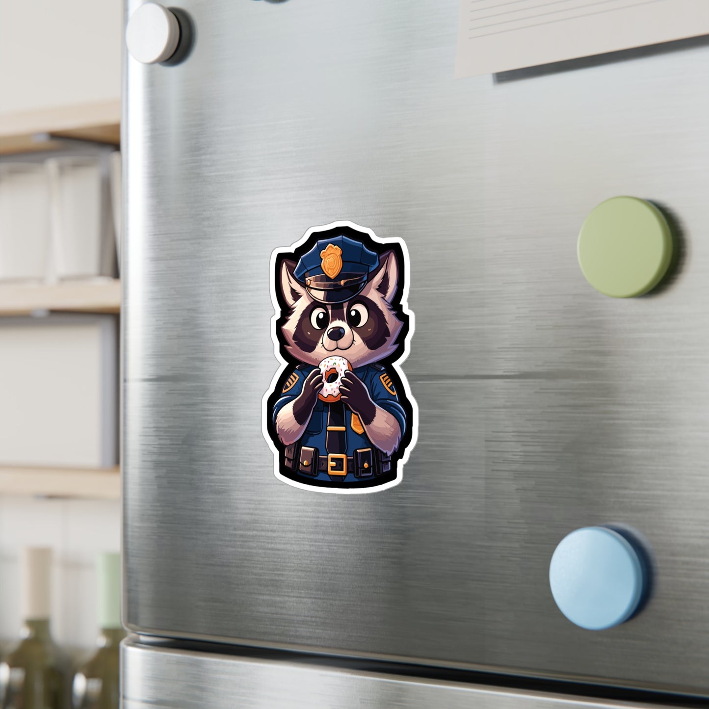 Police Raccoon - Police Sticker for Car Window Wall Laptop Sticker. Water Bottle Sticker, Vinyl Donut Decal, Resist Sticker - Police Gift