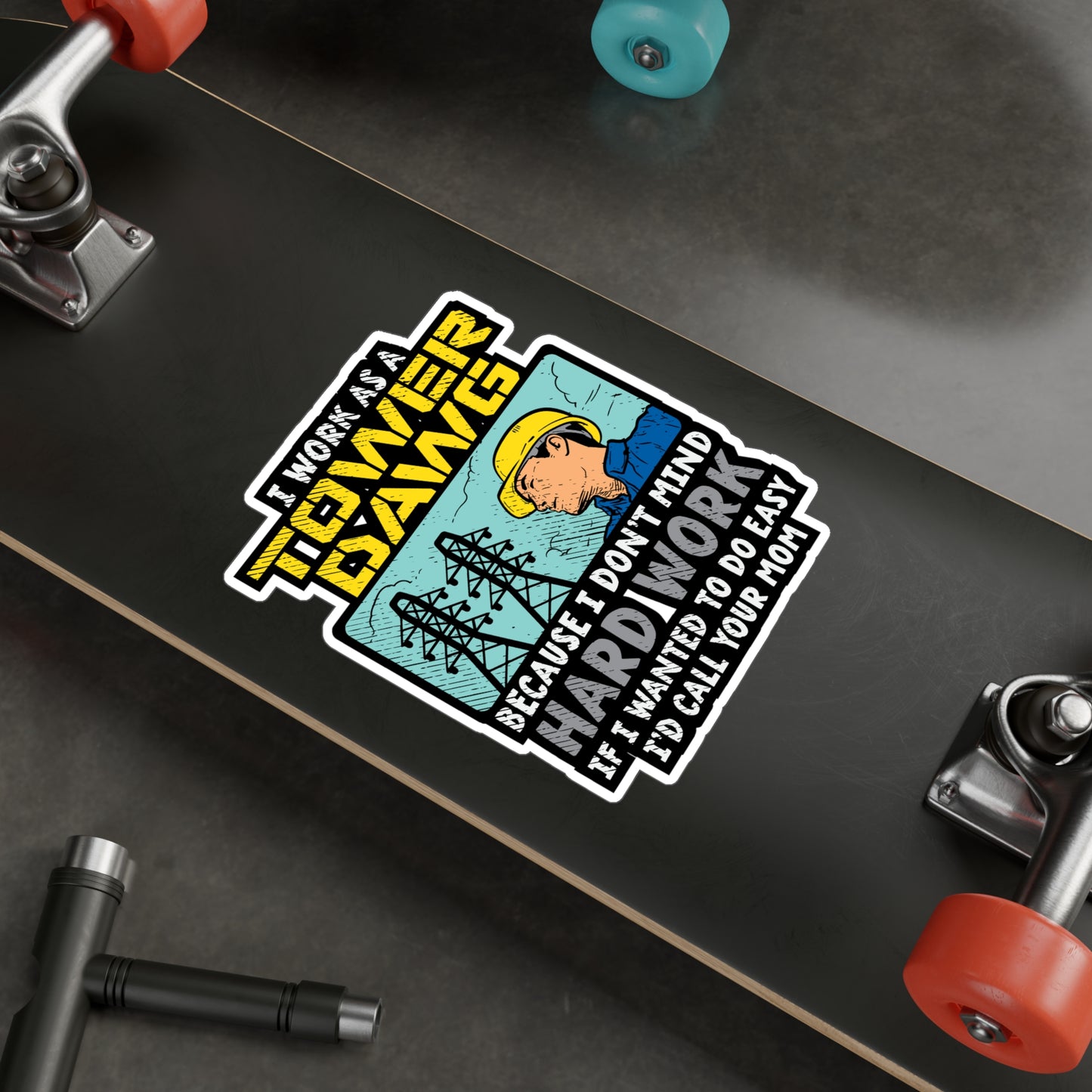 I Work As A Tower Dawg - Tower-climber Sticker for Laptop Sticker. Water Bottle Sticker, Vinyl Climbing Decal - Tower-climber Gift