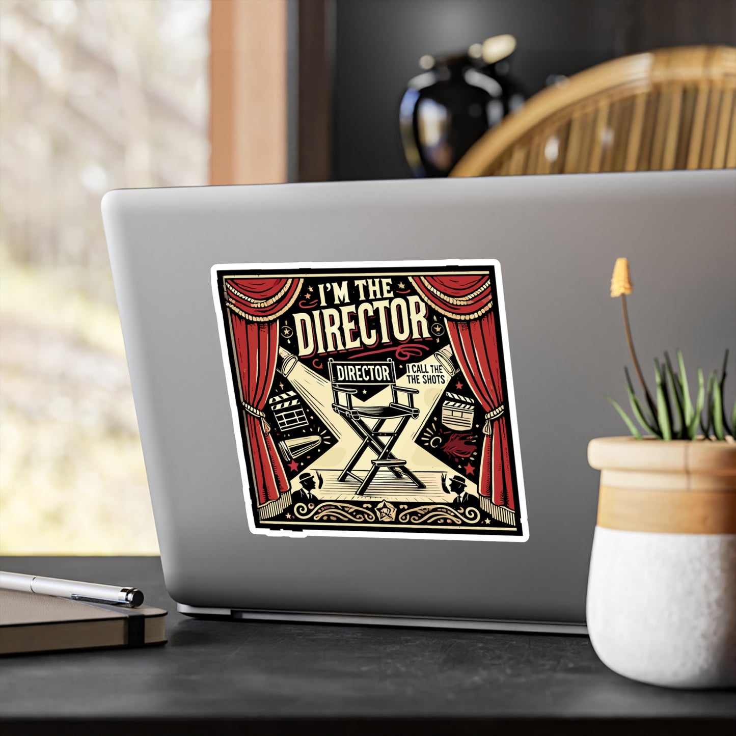 I'm The Director I Call The Shots - Director Sticker for Laptop Sticker. Water Bottle Sticker, Vinyl Movie Decal - Director Gift