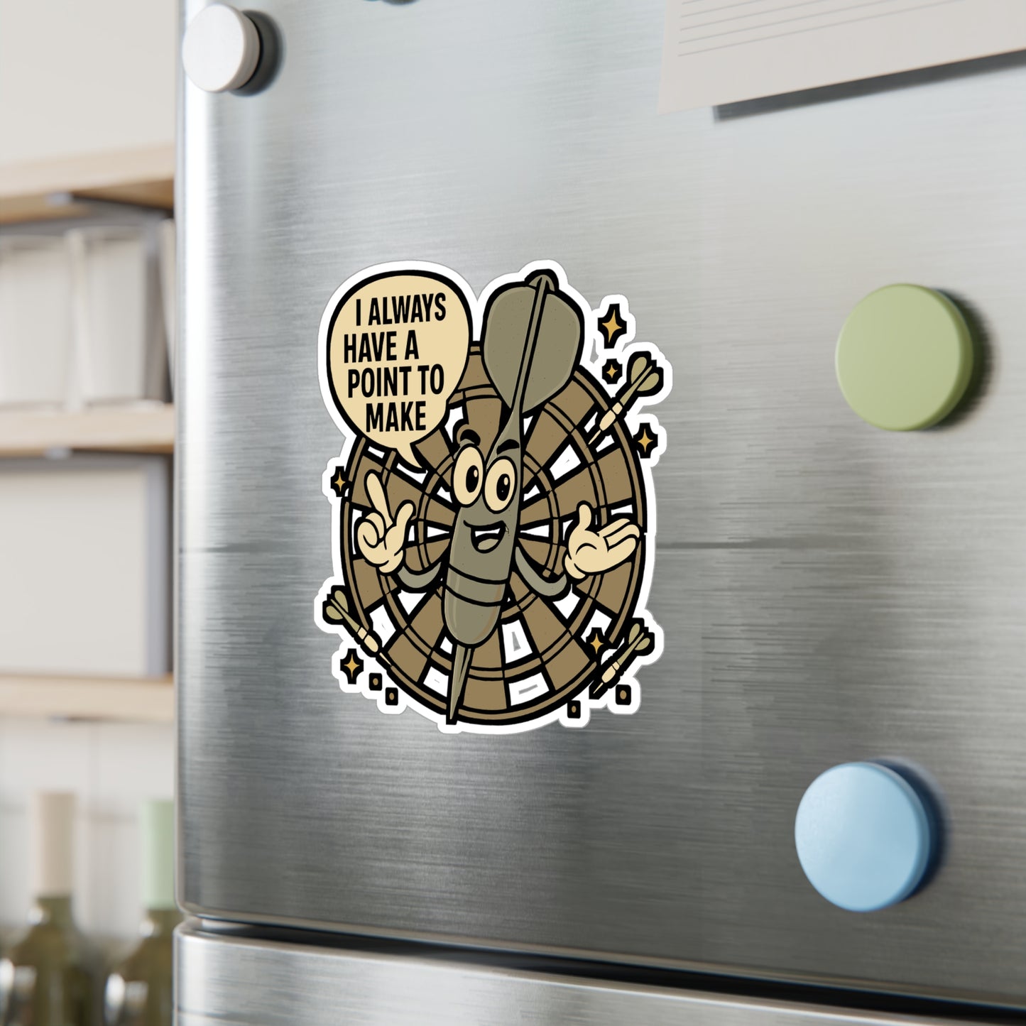 Dart Sticker – "Dart Players Always Have A Point To Make" Decals, Precision Bullseye Vinyl, Waterproof, for Laptop or Water Bottle