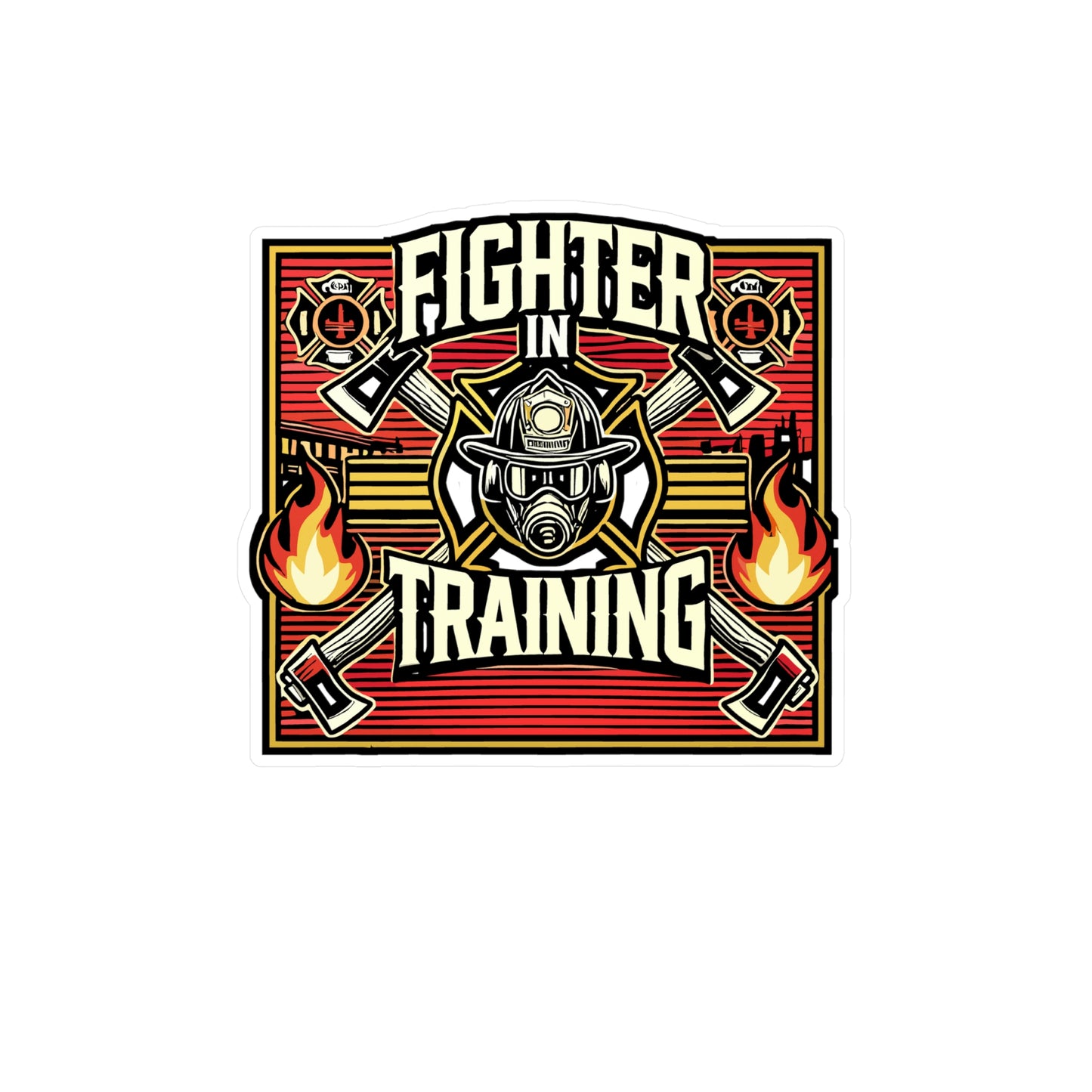 Fighter In Training - Firefighter Sticker for Laptop Sticker. Water Bottle Sticker, Vinyl Fire chief Decal - Firefighter Gift