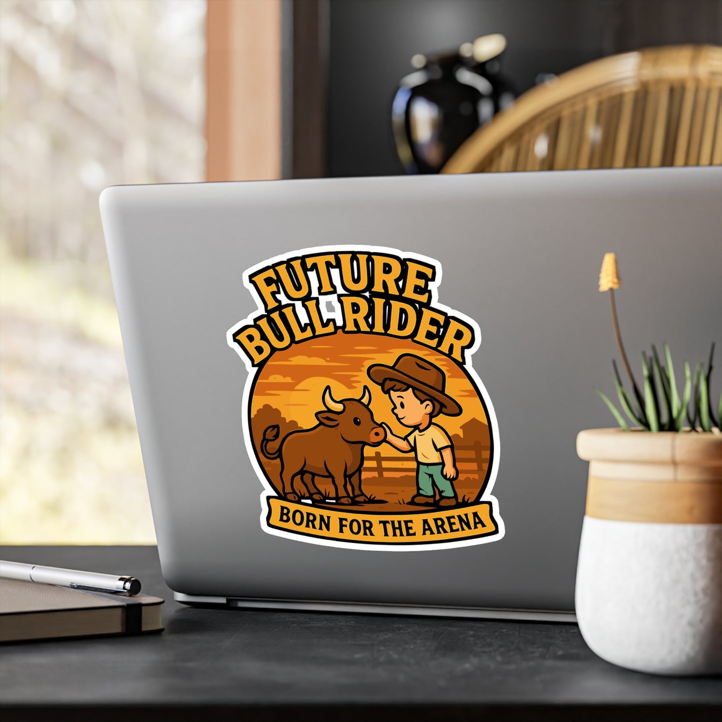 Future Bull Rider - Bull Riding Sticker for Laptop, Water Bottle - Rodeo Gift for Kids, Boys, Young Cowboys