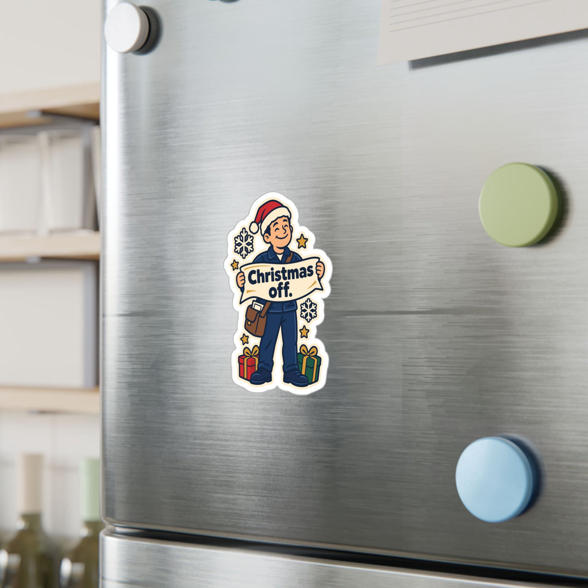 Postal Worker Sticker, Christmas Off Mailbox Decals for Laptop and Water Bottle, Waterproof Vinyl Rural Carrier Gift