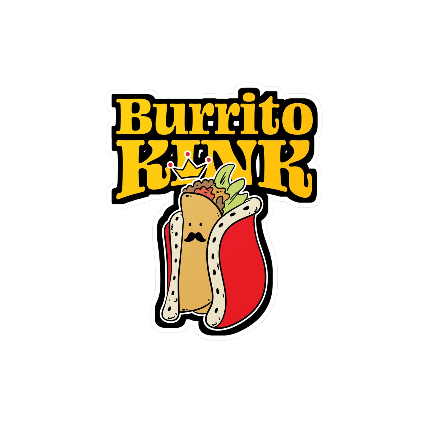 Burrito King - Burritos Sticker for Car Window Laptop Sticker. Water Bottle Sticker, Vinyl Mexican Decal, Food Sticker - Burritos Gift