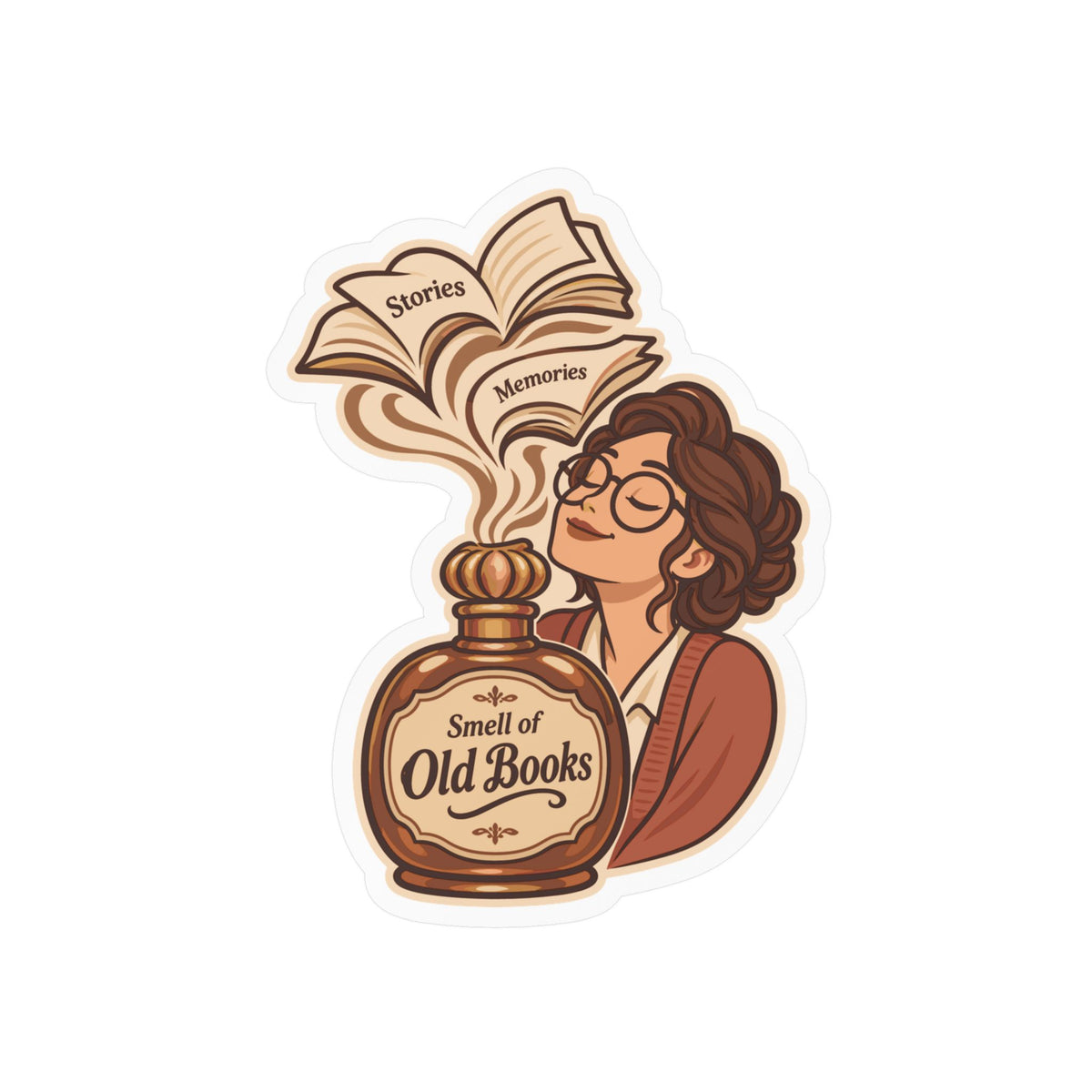 Librarian Sticker - Smell of Old Books with a Fabulous Magical Unicorn, Decals for Laptop and Water Bottle