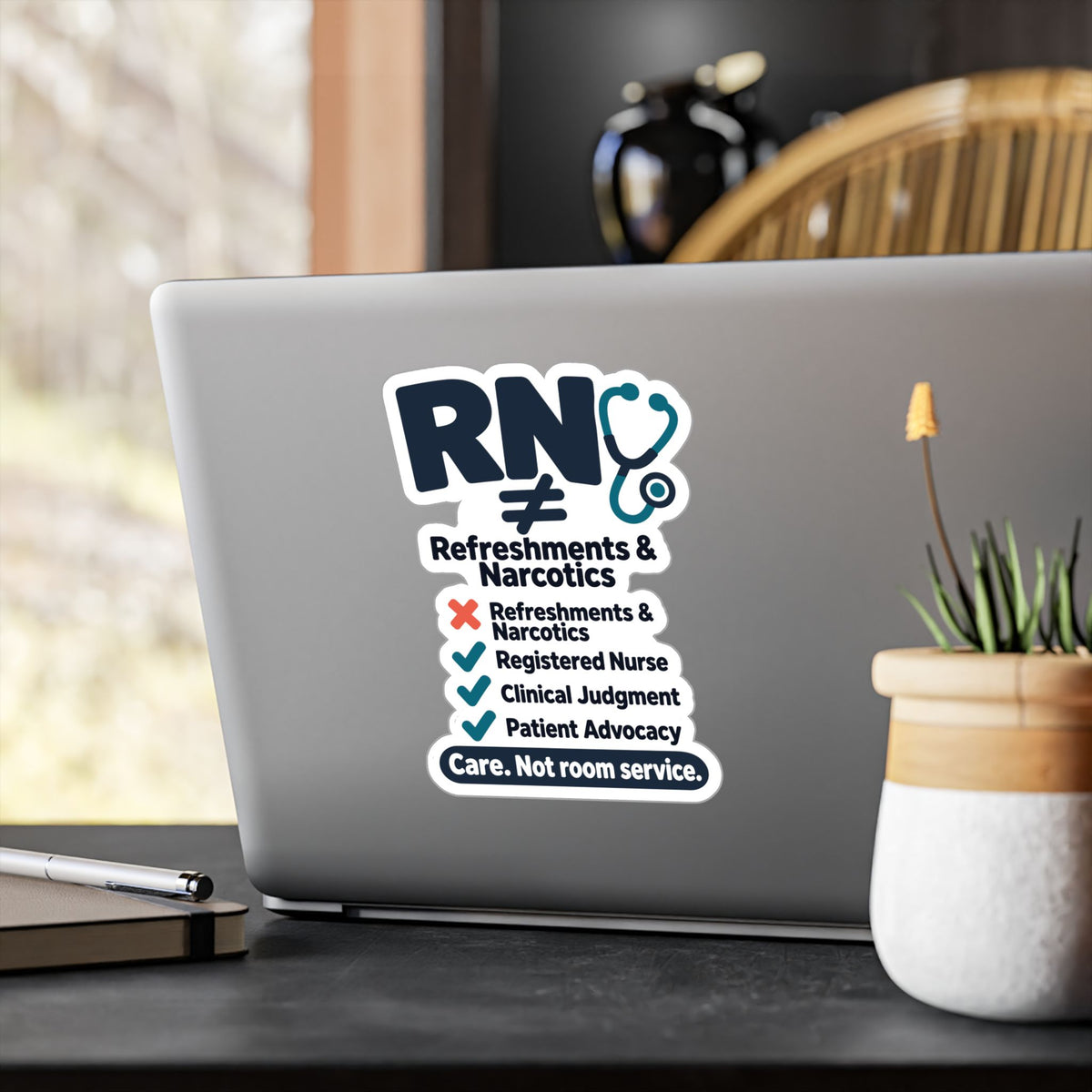 Nurse Sticker – RN ≠ Refreshments & Narcotics Funny Nursing Student Vinyl Decals for Laptop, Water Bottle