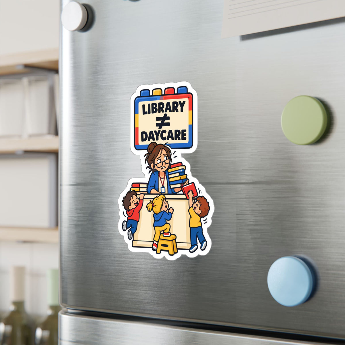 Librarian Sticker, Library ≠ Daycare Design with Fabulous Magical Unicorn Decals for Laptop or Water Bottle
