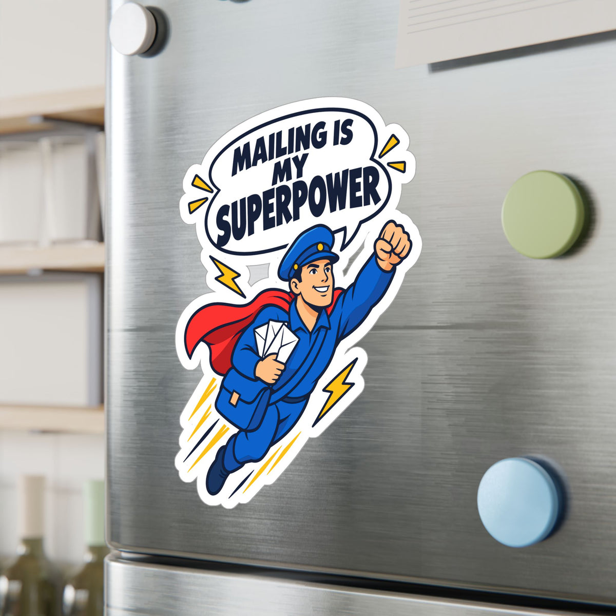 Postal Worker Sticker, "Mailing is My Superpower" Decals for Laptop, Water Bottle, Waterproof Vinyl Gift