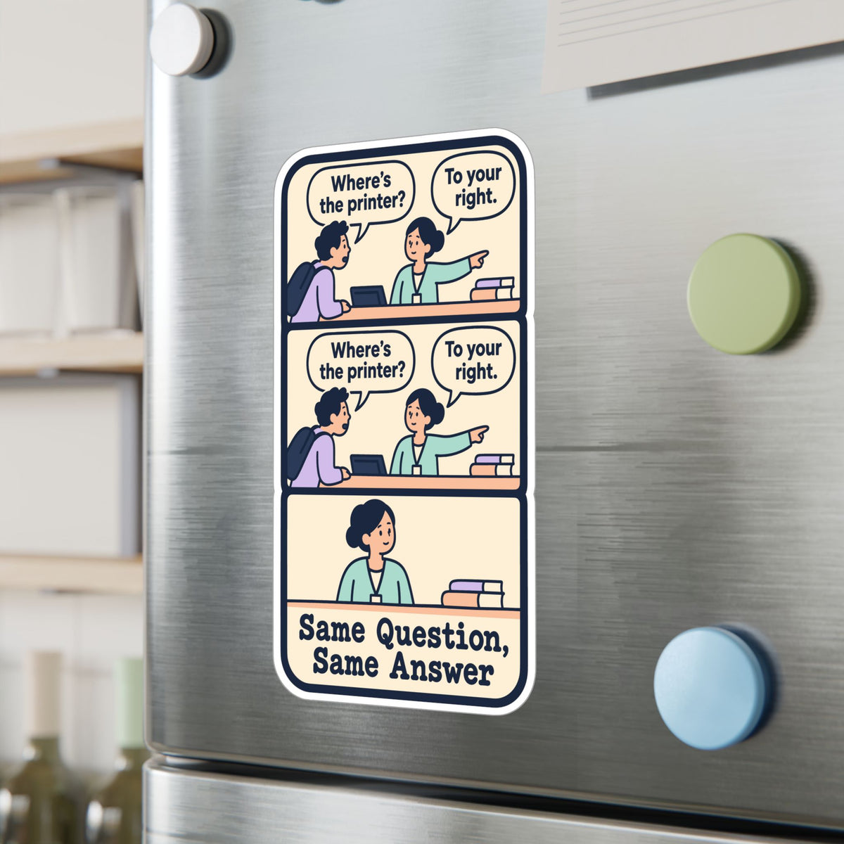 Librarian Sticker – Same Question, Same Answer – Fabulous Magical Unicorn Decals for Laptop and Water Bottle
