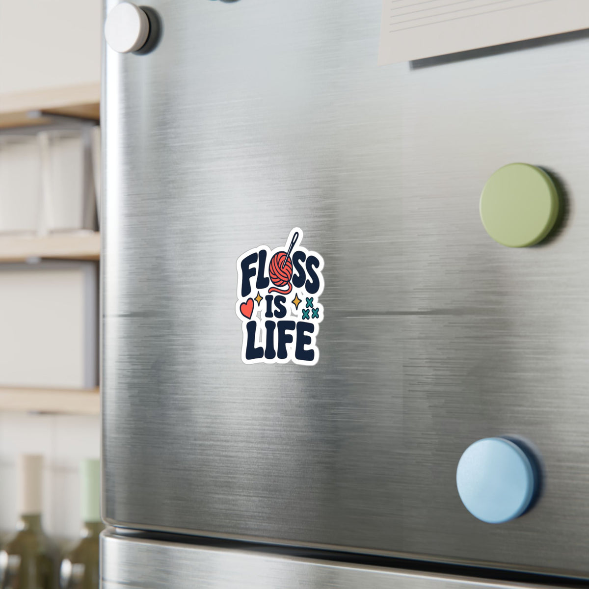 Embroidery Sticker - Floss is Life Decals for Needlework and Stitching Fans - Crafting Decor for Laptops & Water Bottles