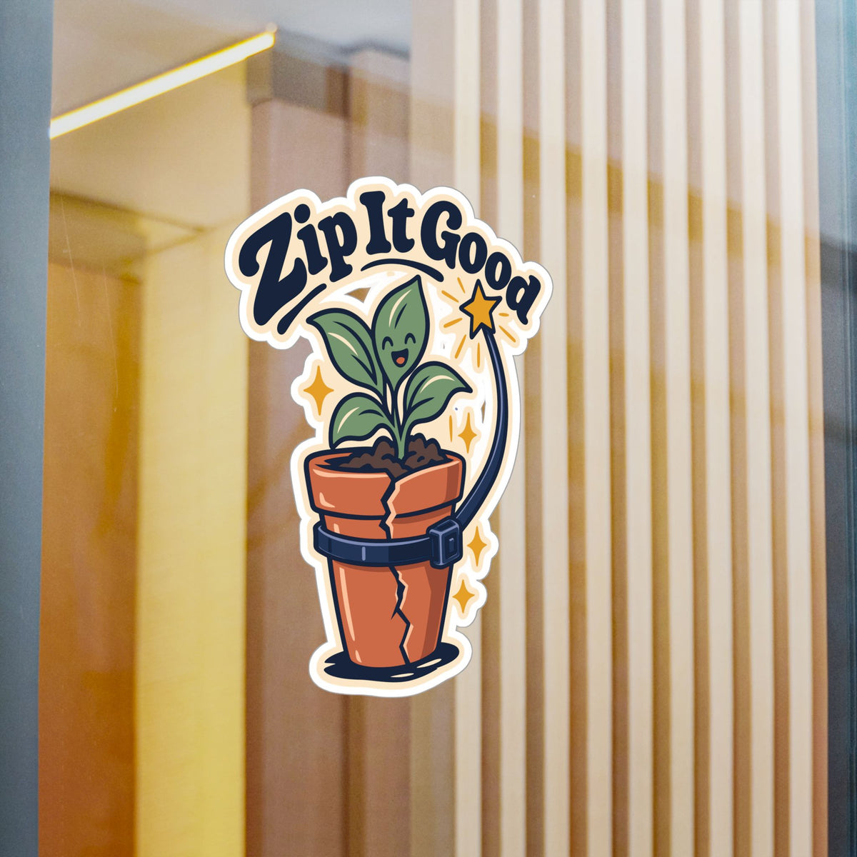 Upcycling Sticker - Zip It Good Recycling Art for Sustainability Fans, Decals for Laptop and Water Bottle